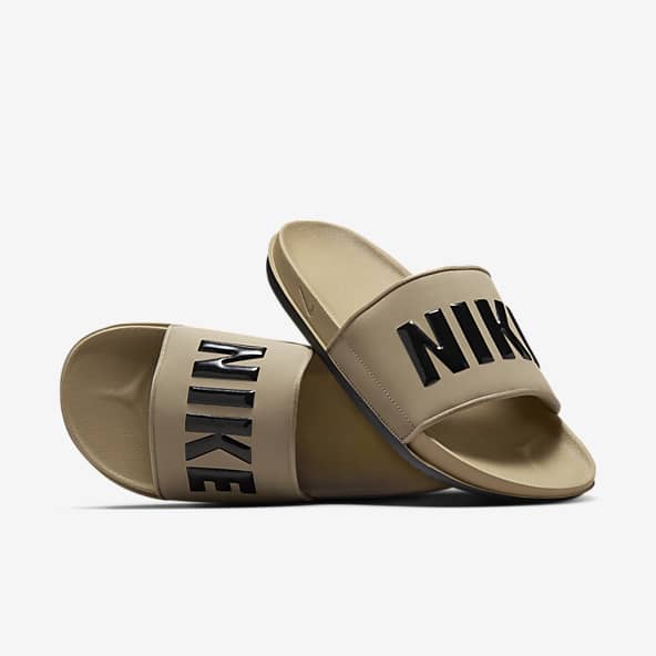 Nike slippers brown discount
